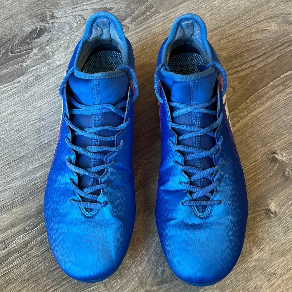 Adidas X 16.3 FG Soccer Cleats Blue Shock Pink Mens 12 UK 11.5 FR 46 2/3